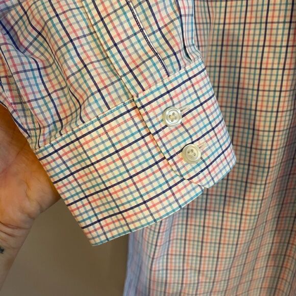 Charles Tyrwhitt Slim Fit Non-Iron Multi-Color Check Dress Shirt | SZ 46 - Picture 5 of 9